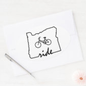 Ride Oregon (fietsen) Ovale Sticker (Envelop)