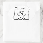 Ride Oregon (fietsen) Ovale Sticker (Tas)