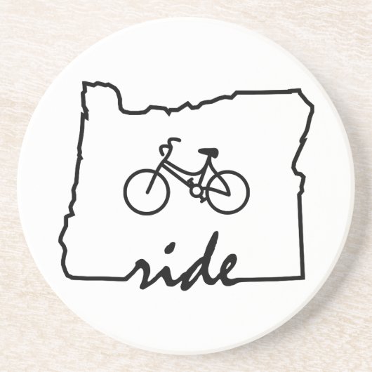 Ride Oregon (fietsen) Zandsteen Onderzetter (Voorkant)