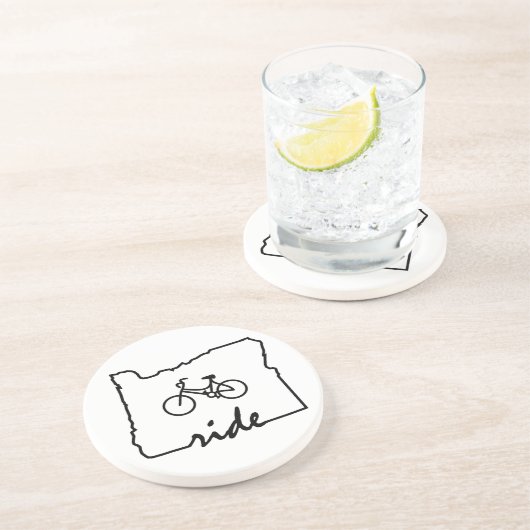 Ride Oregon (fietsen) Zandsteen Onderzetter (Zijkant)