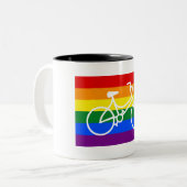 Ride Pride Cycling Tweekleurige Koffiemok (Voorkant links)