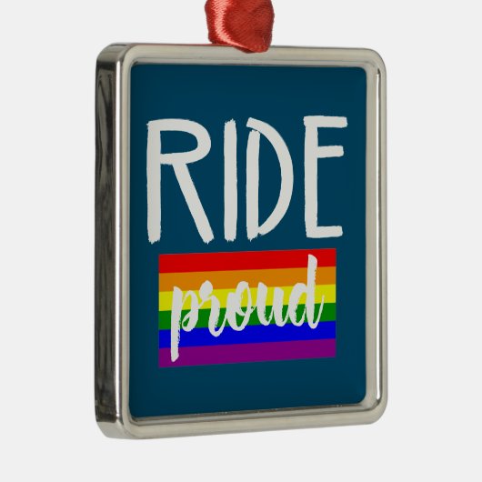 Ride Proud Cycling Metalen Ornament (Rechts)