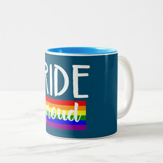 Ride Proud Cycling Tweekleurige Koffiemok (Voorkant rechts)