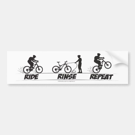 Ride Rinse Herhaal Bumpersticker (Voorkant)