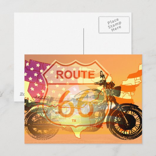 Ride Route 66 Briefkaart (Voorkant / Achterkant)