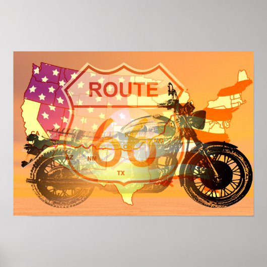 Ride Route 66 Poster (Voorkant)