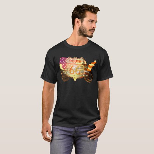 Ride Route 66 T-shirt (Voorkant volledig)