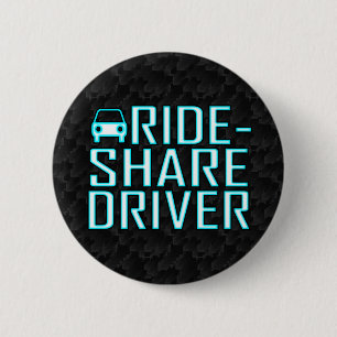 Ride Share Driving Uber Driver Rideshare Ronde Button 5,7 Cm