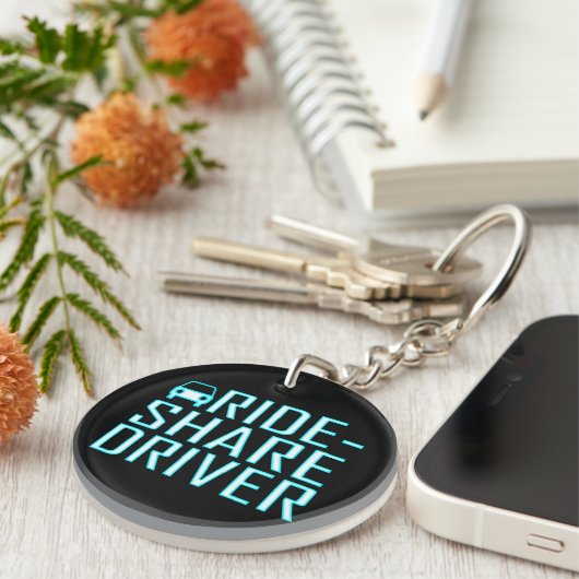 Ride Share Driving Uber Driver Rideshare Sleutelhanger (Voorkant Rechts)