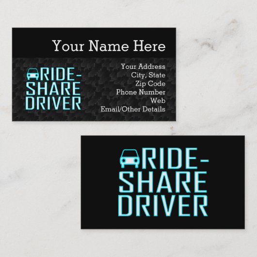Ride Share Driving Uber Driver Rideshare Visitekaartje (Voorkant / Achterkant)