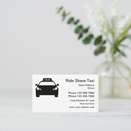 Ride Share Taxi Transport Visitekaartje (Staand voorkant)