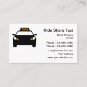 Ride Share Taxi Transport Visitekaartje (Voorkant)
