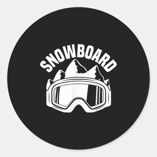 Ride Ski Snowboard Skiing Goggles Snow Snowboarder Ronde Sticker (Voorkant)