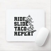Ride Slide Taco Herhaal Snowboarder Snowboarden Muismat (Met muis)