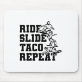Ride Slide Taco Herhaal Snowboarder Snowboarden Muismat (Voorkant)