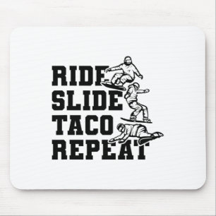Ride Slide Taco Herhaal Snowboarder Snowboarden Muismat