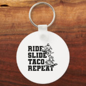 Ride Slide Taco Herhaal Snowboarder Snowboarden Sleutelhanger (Voorkant)