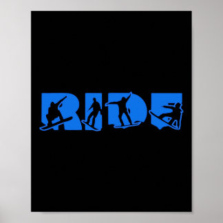 Ride Snowboard Blue Ride Snowboarder Dark Ride Sno Poster