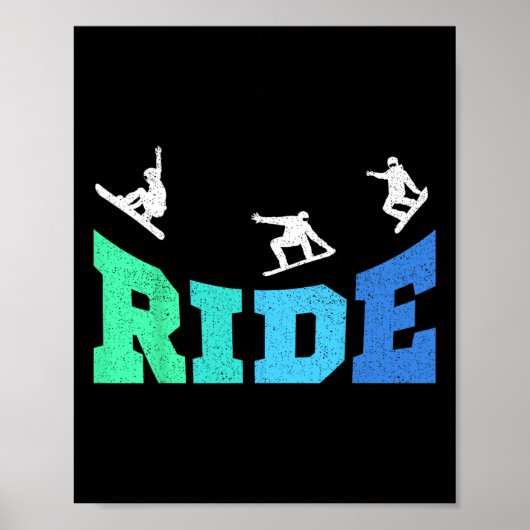 Ride Snowboard Snowboarder Snowboarding Boys Kinde Poster (Voorkant)