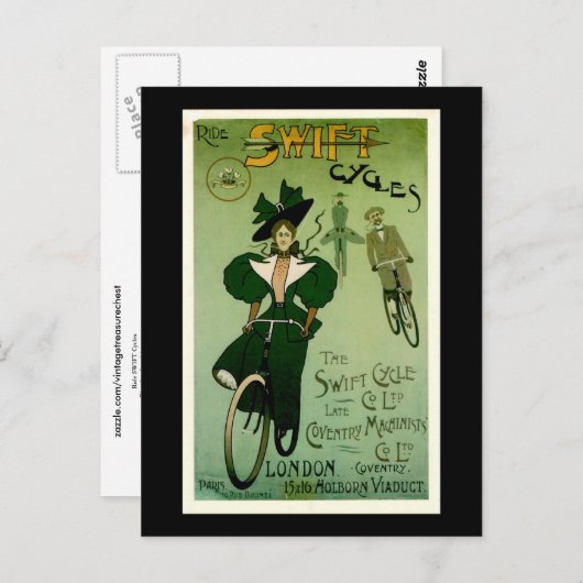 Ride SWIFT Cycles Bicycle Poster Briefkaart (Voorkant / Achterkant)