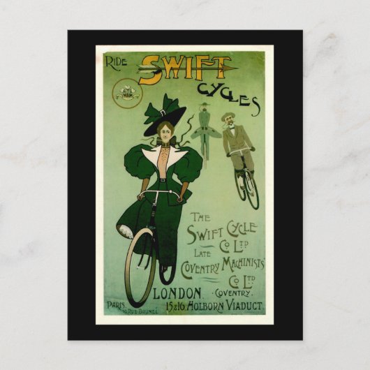 Ride SWIFT Cycles Bicycle Poster Briefkaart (Voorkant)