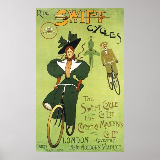 Ride Swift Cycles Vintage Poster (Voorkant)