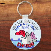 Ride the Blue Wave Biden and Harris 2020 Election Sleutelhanger (Voorkant)