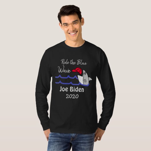 Ride the Blue Wave Democrat Vote Joe Biden 2020 T-shirt (Voorkant volledig)