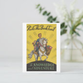 "Ride the Book Trail" Bibliotheek Poster Briefkaart (Staand voorkant)