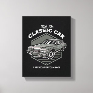Ride The Classic Car Prestatie Design Canvas Afdruk