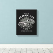 Ride The Classic Car Prestatie Design Canvas Afdruk (Insitu (Houten vloer))