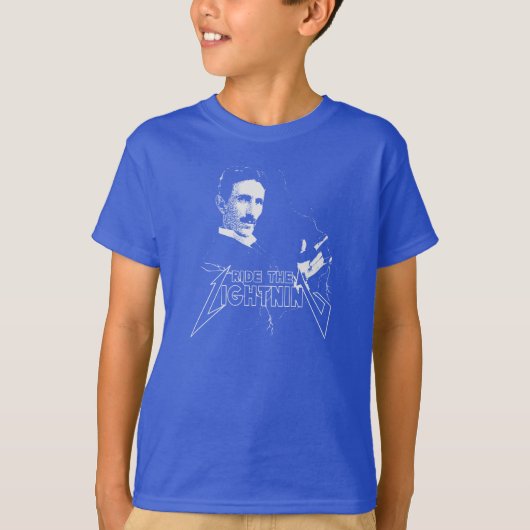 Ride The Lightning Nikola Tesla T-shirt (Voorkant)