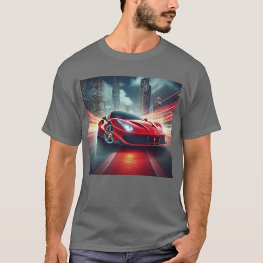 Ride the Rush: High-Performance T-shirt voor auto' (Voorkant)