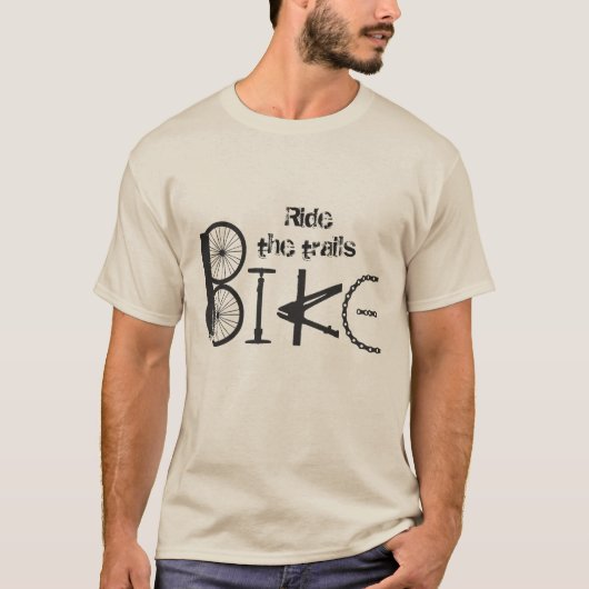 Ride the Tails Citaat Graffiti van fietsonderdelen T-shirt (Voorkant)