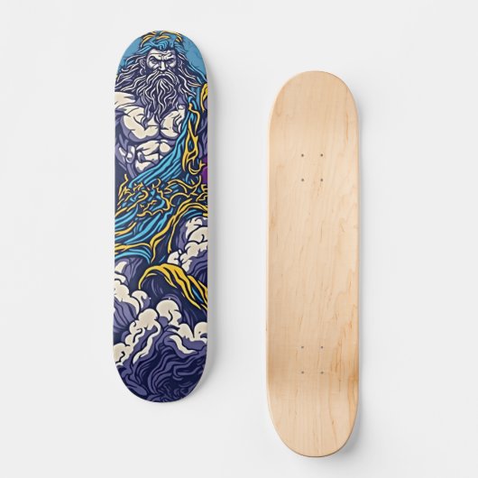 Ride the Thunder - Het Zeus Retro Skateboard (Voorkant)
