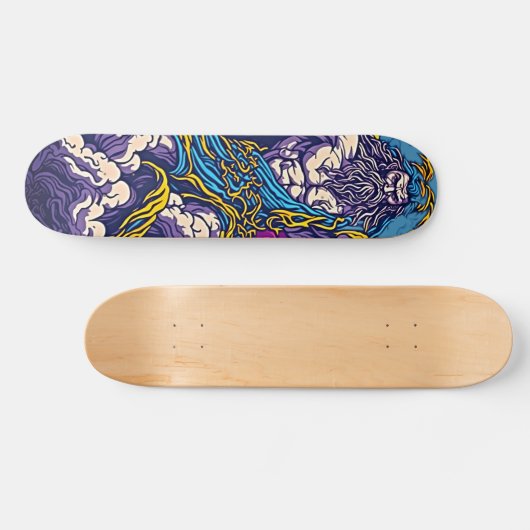 Ride the Thunder - Zeus Retro Skateboard (Horizontaal)
