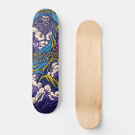 Ride the Thunder - Zeus Retro Skateboard (Voorkant)