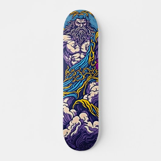 Ride the Thunder - Zeus Retro Skateboard (Voorkant)