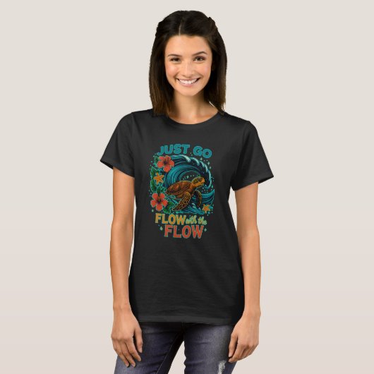 Ride the Tide - Zee Turtle Flow Vibes T-shirt (Voorkant volledig)