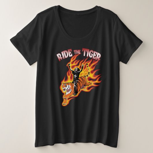 Ride the Tiger  Heavy Metal Grote Maat T-shirt (Design voorkant)