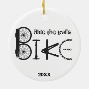 Ride the Trail Bike Graffiti Inspirerend quote Keramisch Ornament