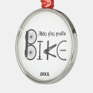 Ride the Trail Bike Graffiti Inspirerend quote M Metalen Ornament