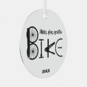 Ride the Trail Bike Graffiti Inspirerend quote Metalen Ornament (Voorkant Rechts)
