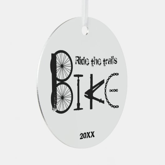 Ride the Trail Bike Graffiti Inspirerend quote Metalen Ornament (Voorkant Rechts)