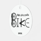 Ride the Trail Bike Graffiti Inspirerend quote Metalen Ornament (Voorkant links)