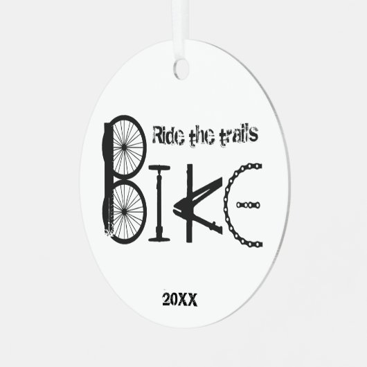 Ride the Trail Bike Graffiti Inspirerend quote Metalen Ornament (Voorkant links)