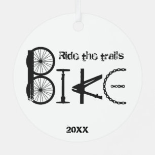 Ride the Trail Bike Graffiti Inspirerend quote Metalen Ornament
