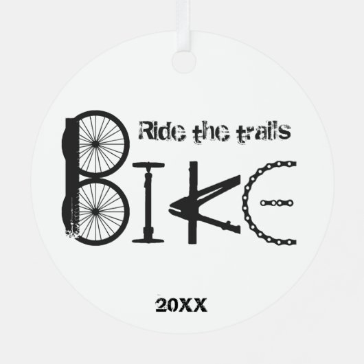 Ride the Trail Bike Graffiti Inspirerend quote Metalen Ornament (Achterkant)