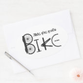 Ride the Trail Bike Graffiti quote Ovale Sticker (Envelop)