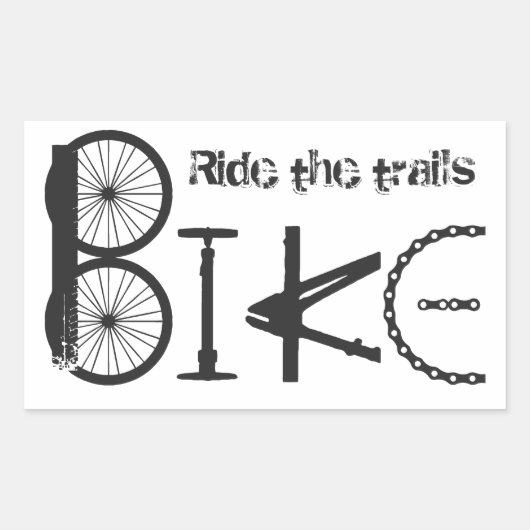 Ride the Trail Bike Graffiti quote Rechthoekige Sticker (Voorkant)